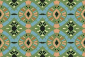 etnische ikat naadloze patroon in tribal. ontwerp voor achtergrond, behang, vectorillustratie, stof, kleding, tapijt, textiel, batik, borduurwerk. vector