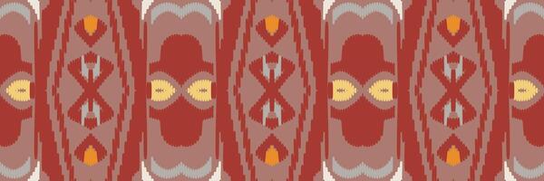 etnische ikat naadloze patroon in tribal. ontwerp voor achtergrond, behang, vectorillustratie, stof, kleding, tapijt, textiel, batik, borduurwerk. vector