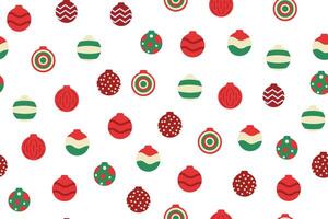 naadloos patroon van Kerstmis veelkleurig ballen. willekeurig verspreide Kerstmis boom speelgoed. vector