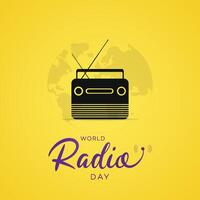 wereld radio dag poster vlak, ontwerp, vector, abstract grafisch. van 4 februari vector