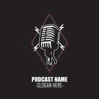 podcast logo microfoon vector klaar eps 10 formaat