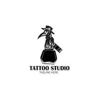 zwart vogel tatoeëren logo vector klaar eps 10 formaat