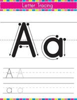 een alfabet traceren werkblad vector