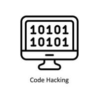 code hacken vector schets icoon stijl illustratie. eps 10 het dossier