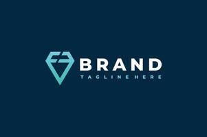 diamant brief f logo vector