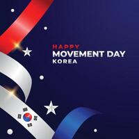 Korea beweging dag vector ontwerp sjabloon
