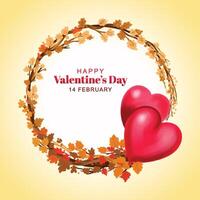 gelukkige Valentijnsdag mooie hart wenskaart achtergrond vector