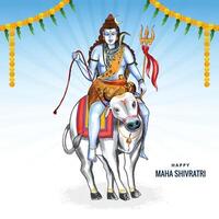 Indisch god van Hindoe voor maha shivratri festival van Indië kaart achtergrond vector