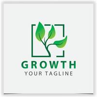 abstract groei fabriek groen natuur logo ontwerp vers boom zaden icoon logo voor ecologie milieu tuin boerderij en landbouw logo vector ontwerp