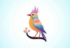 mooi multi gekleurd vogel. vogel logo ontwerp vector illustratie