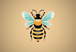 honing bij illustratie. bij logo ontwerp vector sjabloon