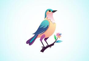 mooi multi gekleurd vogel. vogel logo ontwerp vector illustratie