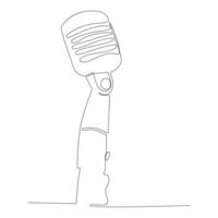 doorlopend single lijn microfoon mic geluid een lijn kunst tekening en illustratie vector ontwerp