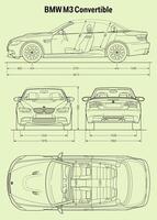 2008 BMW m3 converteerbaar auto blauwdruk vector