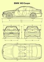 2006 BMW m3 coupe auto blauwdruk vector