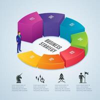 bedrijf strategie infographics en bedrijf icoon voor decoratie vector