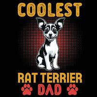 coolste Rat terriër hond vader typografie t-shirt ontwerp illustratie pro vector