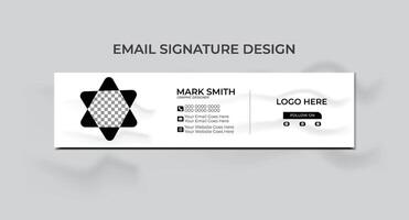 modern e-mail handtekening ontwerp sjabloon met wit kleur achtergrond vector