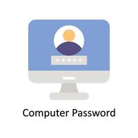 computer wachtwoord vector vlak icoon stijl illustratie. eps 10 het dossier