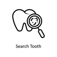 zoeken tand vector schets icoon stijl illustratie. eps 10 het dossier