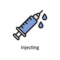 injecteren vector gevulde schets icoon stijl illustratie. eps 10 het dossier