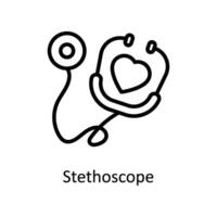 stethoscoop vector schets icoon stijl illustratie. eps 10 het dossier