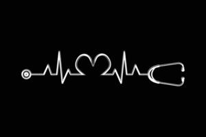 stethoscoop hart vector, medisch stethoscoop hart vorm vector, stethoscoop pulse vector, hart Gezondheid stethoscoop icoon, medisch gereedschap vector, stethoscoop typografie, dokter, verpleegster vector