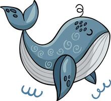 vriendelijk walvis in tekening stijl vector