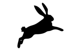 konijn silhouet. Pasen konijn. geïsoleerd Aan wit achtergrond. een gemakkelijk zwart icoon van haas. schattig dier. ideaal voor logo, embleem, pictogram, afdrukken, ontwerp element voor groet kaart, uitnodiging vector