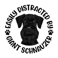 gemakkelijk afgeleid door reusachtig schnauzer hond typografie t-shirt ontwerp pro vector