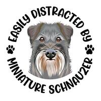 gemakkelijk afgeleid door miniatuur schnauzer hond typografie t-shirt ontwerp pro vector