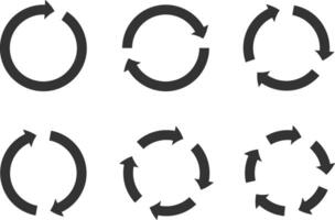 verzameling pijlen vector achtergrond zwart en wit symbolen. verschillend pijl icoon reeks cirkel, omhoog, krullend, Rechtdoor en verdraaid. ontwerp elementen.