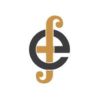 eerste brief ef logo of fe logo vector ontwerp sjabloon