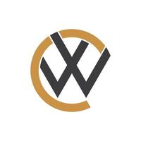 eerste brief cw logo of wc logo vector ontwerp sjabloon