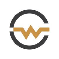 eerste brief cw logo of wc logo vector ontwerp sjabloon