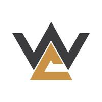 eerste brief cw logo of wc logo vector ontwerp sjabloon