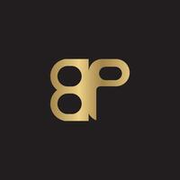 alfabet initialen logo pb, bp, b en p vector