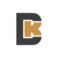 eerste brief bk logo of kb logo vector ontwerp sjabloon