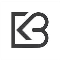 eerste brief bk logo of kb logo vector ontwerp sjabloon