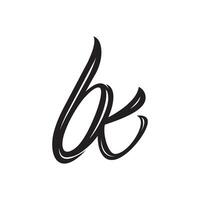 eerste brief bk logo of kb logo vector ontwerp sjabloon