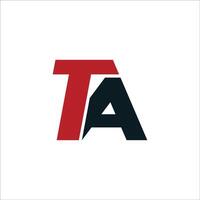 eerste brief Bij logo of ta logo vector ontwerp sjabloon