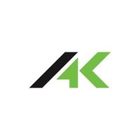 eerste brief ak logo of ka logo vector ontwerp sjabloon