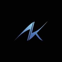 eerste brief ak logo of ka logo vector ontwerp sjabloon