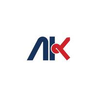 eerste brief ak logo of ka logo vector ontwerp sjabloon