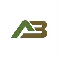 eerste brief ab of ba logo ontwerp sjabloon vector