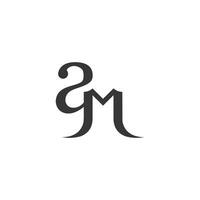 alfabet letters initialen monogram logo ben, ma, a en m vector