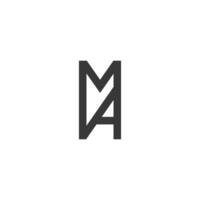 alfabet letters initialen monogram logo ben, ma, a en m vector