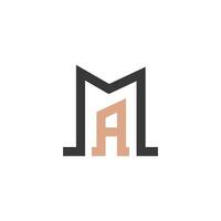 ben, ma, een en m abstract eerste monogram brief alfabet logo ontwerp vector