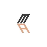 ben, ma, een en m abstract eerste monogram brief alfabet logo ontwerp vector
