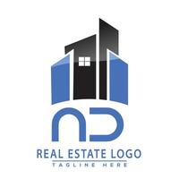 nd echt landgoed logo ontwerp huis logo voorraad vector. vector